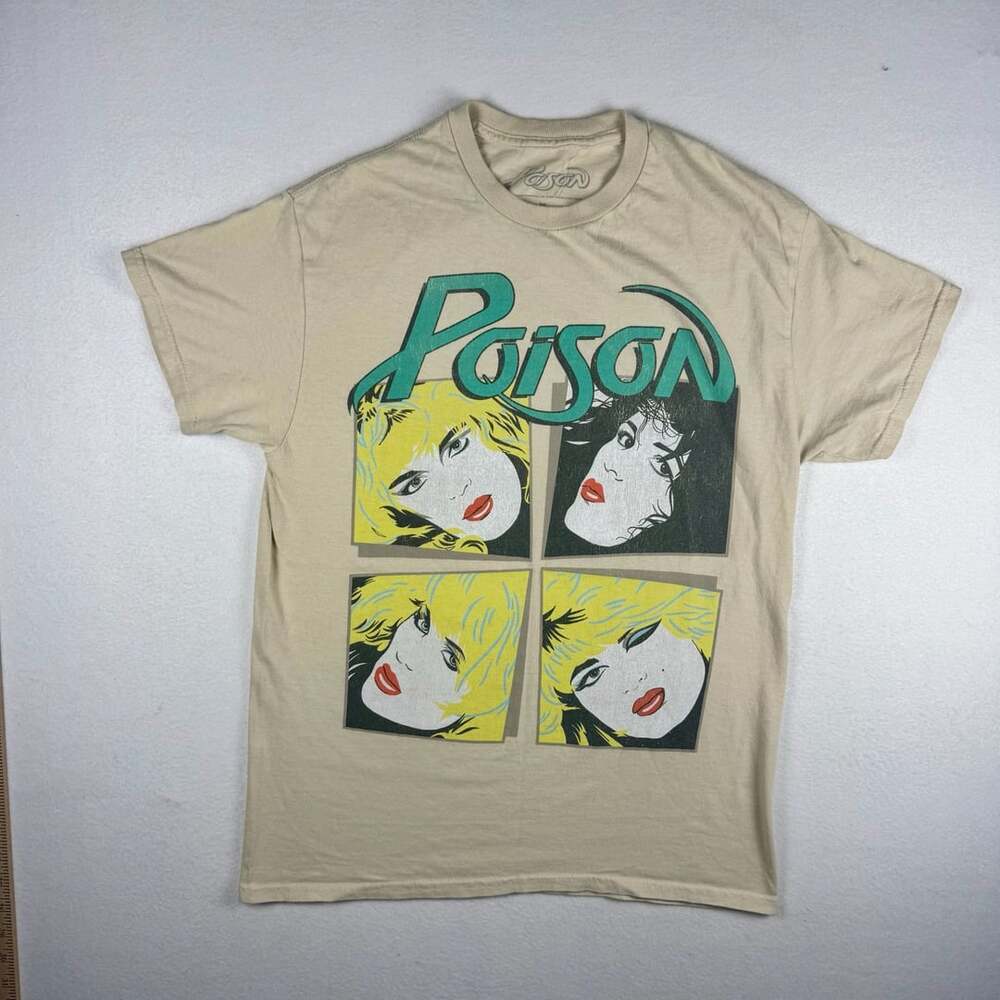 Poison Look What The Cat Dragged In T-Shirt Size M Beige